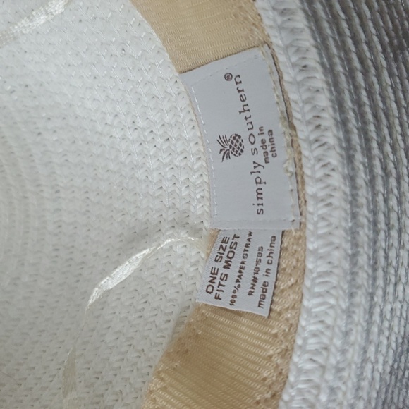 NWT Simply Southern Bride's Babe White Straw Hat Wedding Summer Beach Pink - Picture 6 of 9